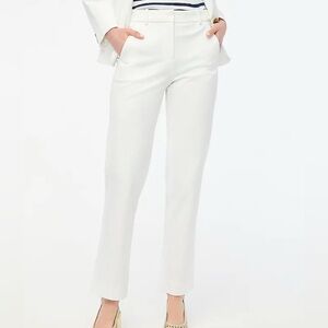 J.Crew Kallie Pant White Size 14 Tall Stretch Cotton Trousers